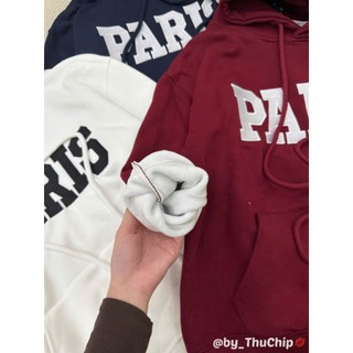 Áo Khoác Hoodie Paris Nỉ Dài Tay Có Mũ Form Rộng Trùm Mông QCCC Cao Cấp