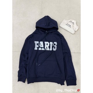Áo Khoác Hoodie Paris Nỉ Dài Tay Có Mũ Form Rộng Trùm Mông QCCC Cao Cấp