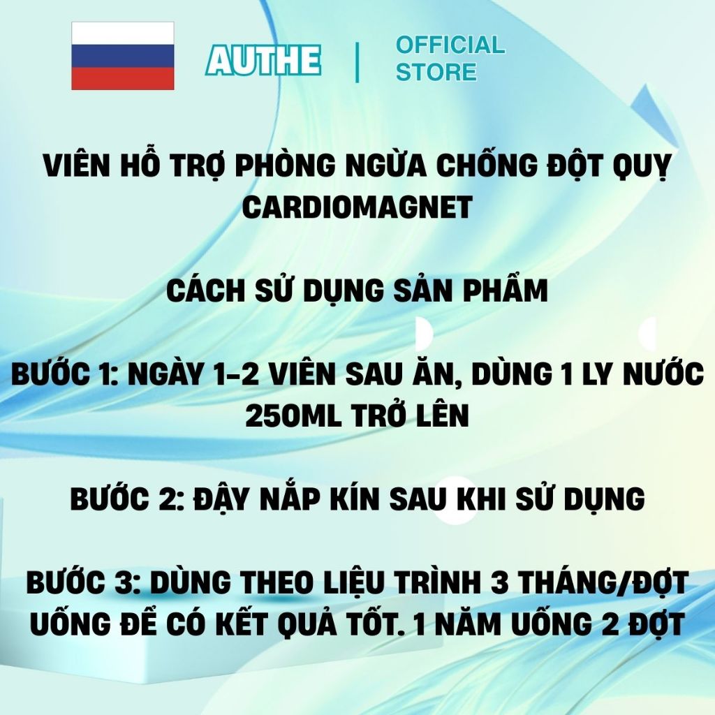 Viên uống hỗ trợ sức khỏe chống đột quỵ ngừa tai biến nội địa Nga chính hãng