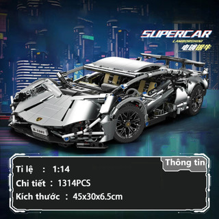 Bản Mô Hình Lắp Ghép Giới Hạn Lambo Titanium 1280 PCS, Mô Hình Xếp Hình Siêu Xe Cho Bé, Quà Sinh Nhật Bảo Hành Bởi Bobo