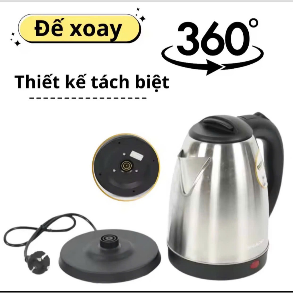 Ấm siêu tốc inox SRAPP SH-ST186,ấm đun nước siêu tốc,inox ấm điện siêu tốc,ấm đun nước nóng,bình siêu tốc,ấm điện inox,ấ