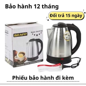 Ấm siêu tốc inox SRAPP SH-ST186,ấm đun nước siêu tốc,inox ấm điện siêu tốc,ấm đun nước nóng,bình siêu tốc,ấm điện inox,ấ