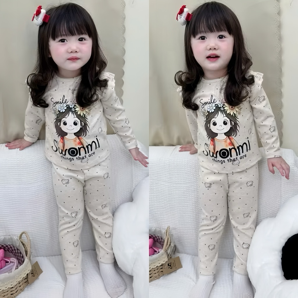 Bộ len lông thỏ xinh xắn đáng yêu cho bé gái 6kg-16kg set đồ nỉ