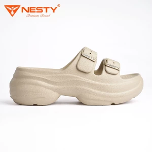 Dép hai quai khóa cài đế cách điệu đúc nguyên khối cao 6cm NESTY ( KO1 )