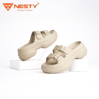 [NE63] Dép hai quai khóa cài đế cách điệu đúc nguyên khối cao 6cm NESTY ( KO1 )