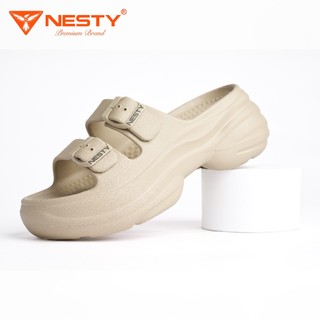 [NE63] Dép hai quai khóa cài đế cách điệu đúc nguyên khối cao 6cm NESTY ( KO1 )