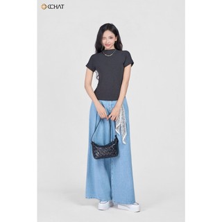 Quần Jean Nữ 𝐂𝐂𝐇𝐀𝐓 Dáng Suông Ống Rộng Sybil Chất Liệu Jeans Cao Cấp 25GDJ2006ST