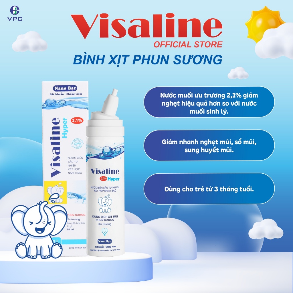 Lọ xịt mũi Visaline Hyper 2,1% (60ml)