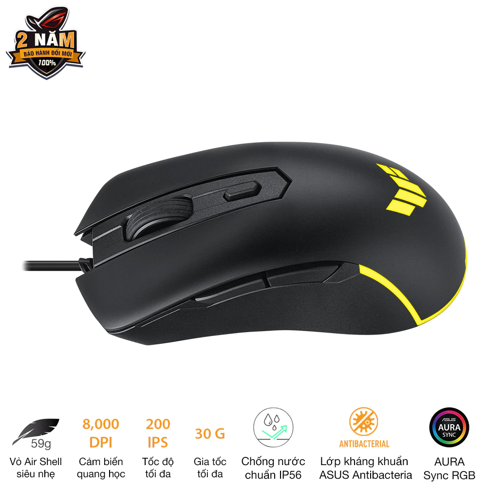 [LIVE] Chuột game có dây ASUS TUF GAMING M3 GEN II, 8000Dpi, chống bụi nước IP56