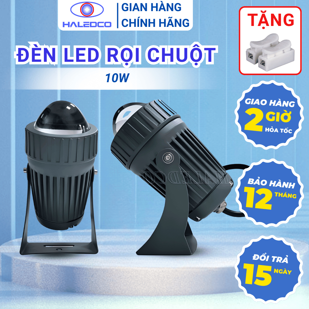 Đèn Rọi Chuột 10w Đơn Sắc, Đèn Rọi Cột, Rọi Tường Tòa Nhà, Đèn Sân Vườn ...
