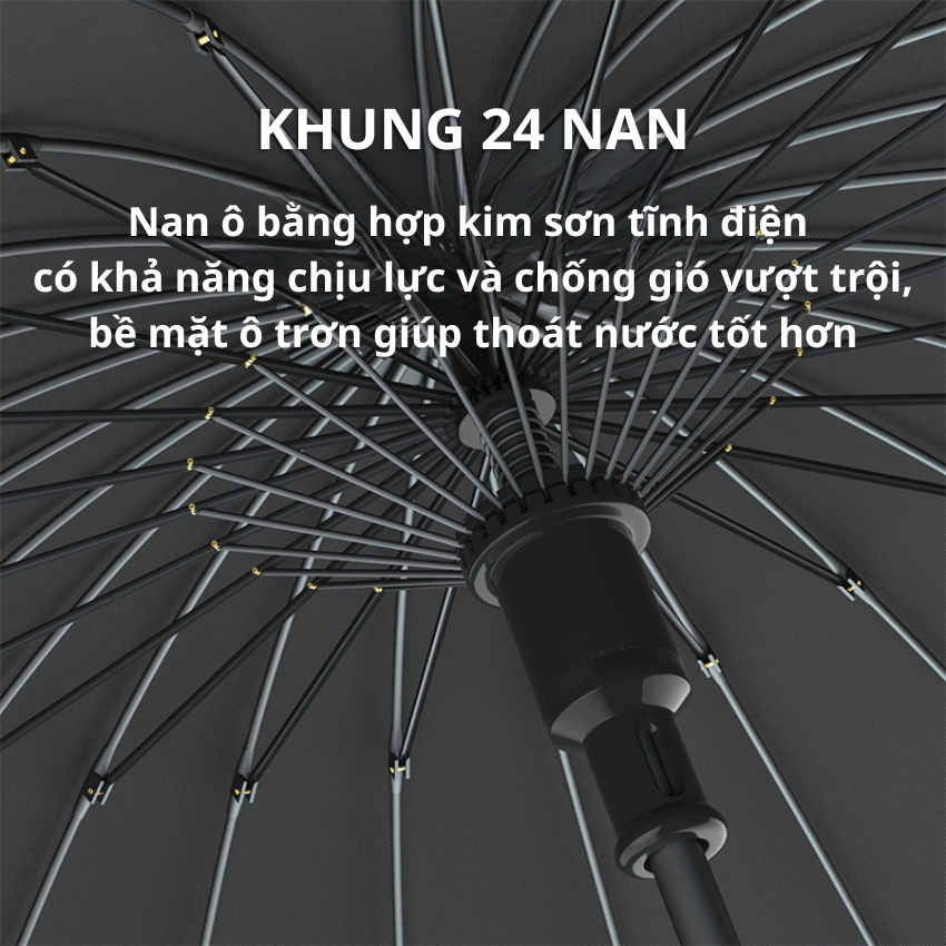 Ô Dù 24 Nan KAW Che Nắng Che Mưa, Chắc Chắn 24 Nan Thép Không Gỉ, Chống Tia UV