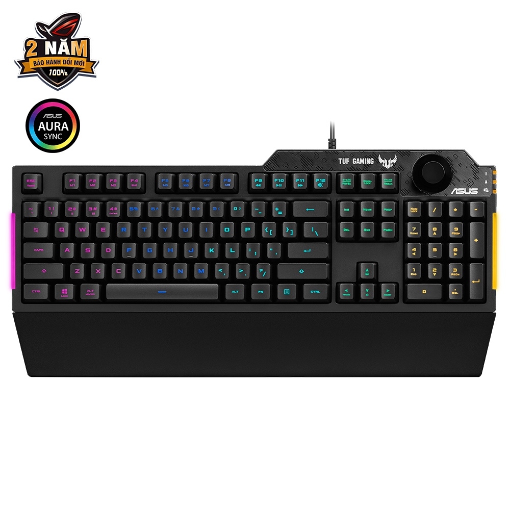 [LIVE] Bàn phím ASUS TUF GAMING K1 có dây - giả cơ, Aura Sync, đệm tay tháo rời, hống thấm nước, núm âm lượng điều chỉnh