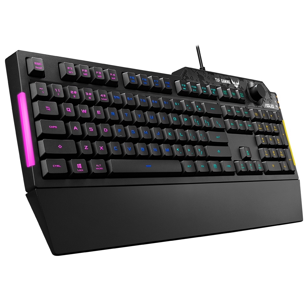[LIVE] Bàn phím ASUS TUF GAMING K1 có dây - giả cơ, Aura Sync, đệm tay tháo rời, hống thấm nước, núm âm lượng điều chỉnh