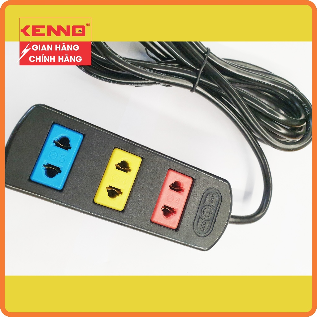 Ổ Cắm Điện Chịu Tải 1200W 3TC3-3TC5 KENNO 3 Lỗ Cắm, Phi 4 & 5, chống cháy, chuyên dùng văn phòng