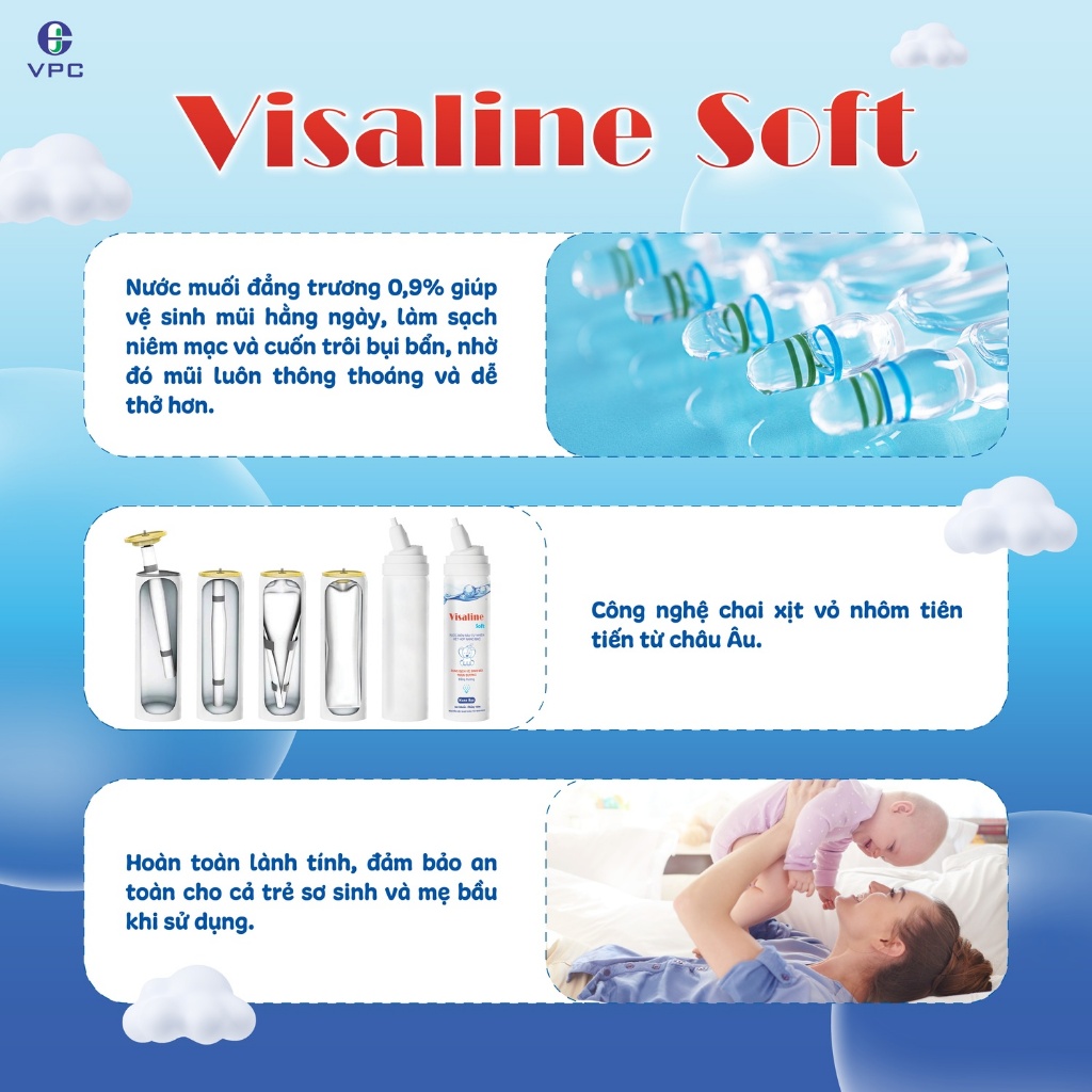 Chai xịt phun sương VISALINE SOFT 0,9% 60ml