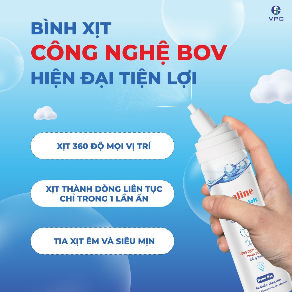 2 CHAI XỊT VISALINE SOFT + HYPER - GIẢM NGHẸT SỔ VIÊM MŨI (60ML/1CHAI)