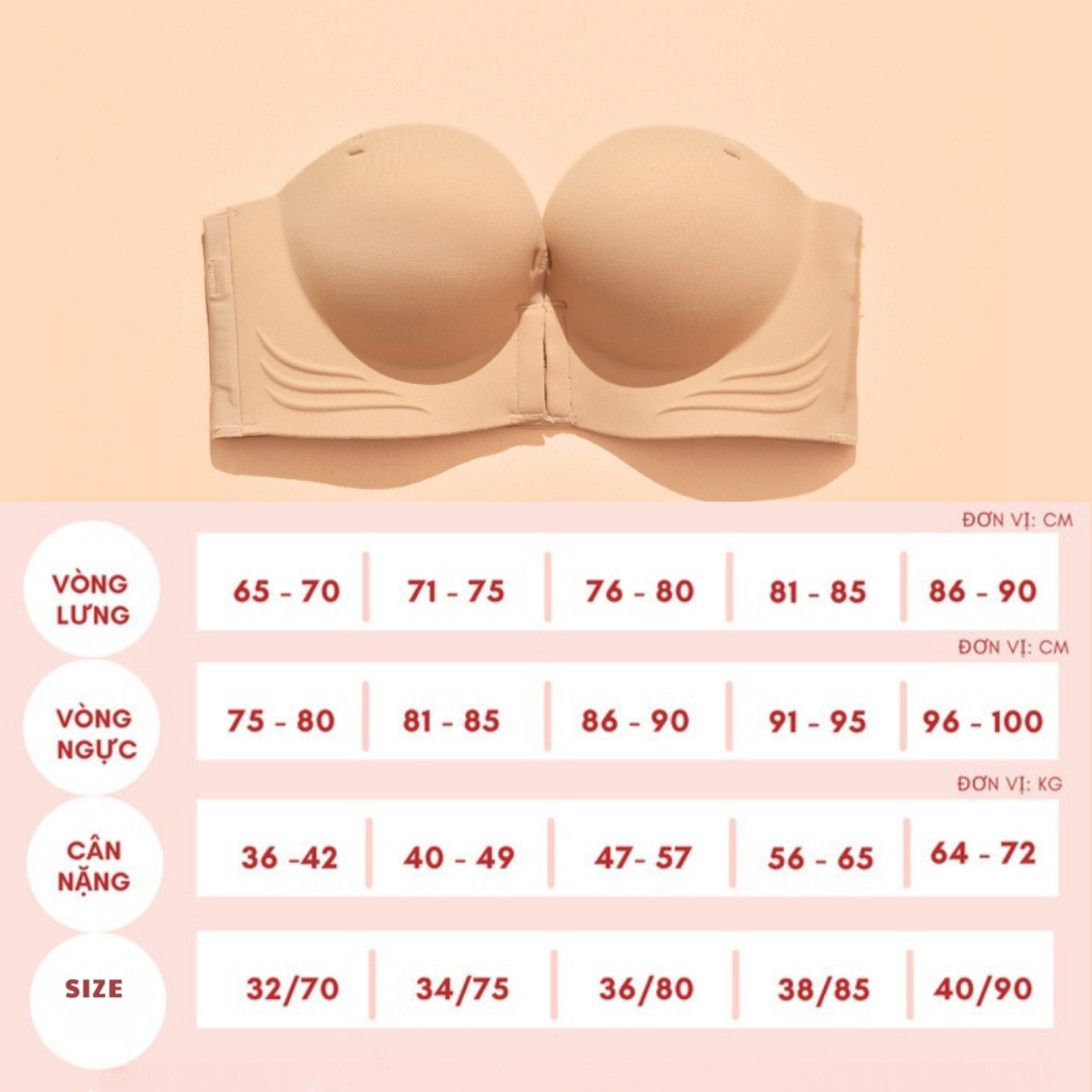 Áo ngực nữ chống tụt cài trước đệm dày 5cm nâng tạo khe mặc phối váy đầm cúp hở vai đa năng HeeS946