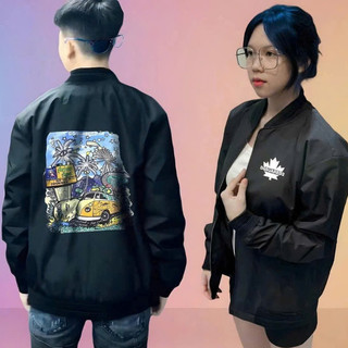 Áo Khoác Bomber Gió Unisex 2 Lớp Nam Nữ, Thiết Kế Họa Tiết Tối Giản Sang Trọng, Thời Thượng và Đẳng Cấp Boy Phố 2025