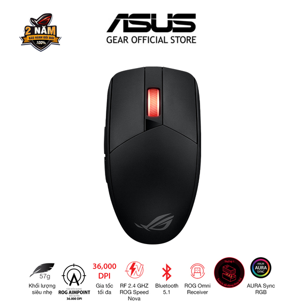 [LIVE] Chuột Game không dây Asus Rog Strix Impact III wireless (usb 2.4Hz / Bluetooh) DPI 36000, cảm biến Ampoint