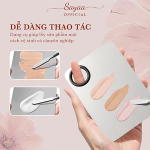 Bảng Trộn Kem Nền, Pha Màu Trang Điểm Bằng Thép Không Gỉ Dễ Vệ Sinh, Phụ Kiện Trang Điểm Sayaa