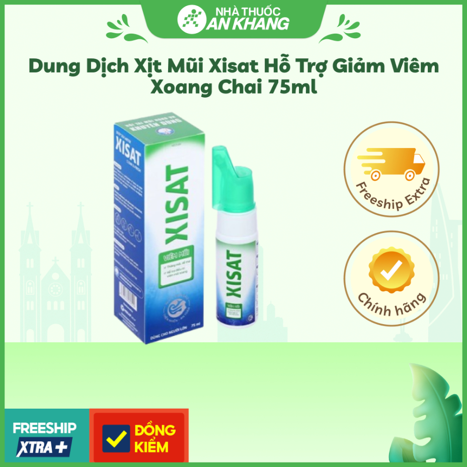 Dung dịch xịt mũi Xisat hỗ trợ giảm viêm xoang chai 75ml