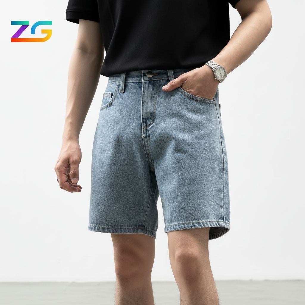 [XẢ KHO] Quần short jean nam ZGO quần jean ống rộng form trên gối chất vải jean dày dặn QZG04 | BigBuy360 - bigbuy360.vn