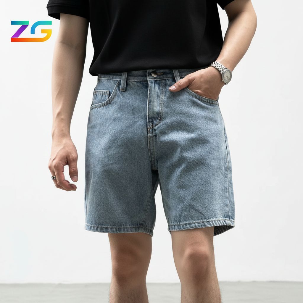 [XẢ KHO] Quần short jean nam ZGO quần jean ống rộng form trên gối chất vải jean dày dặn QZG04 | BigBuy360 - bigbuy360.vn