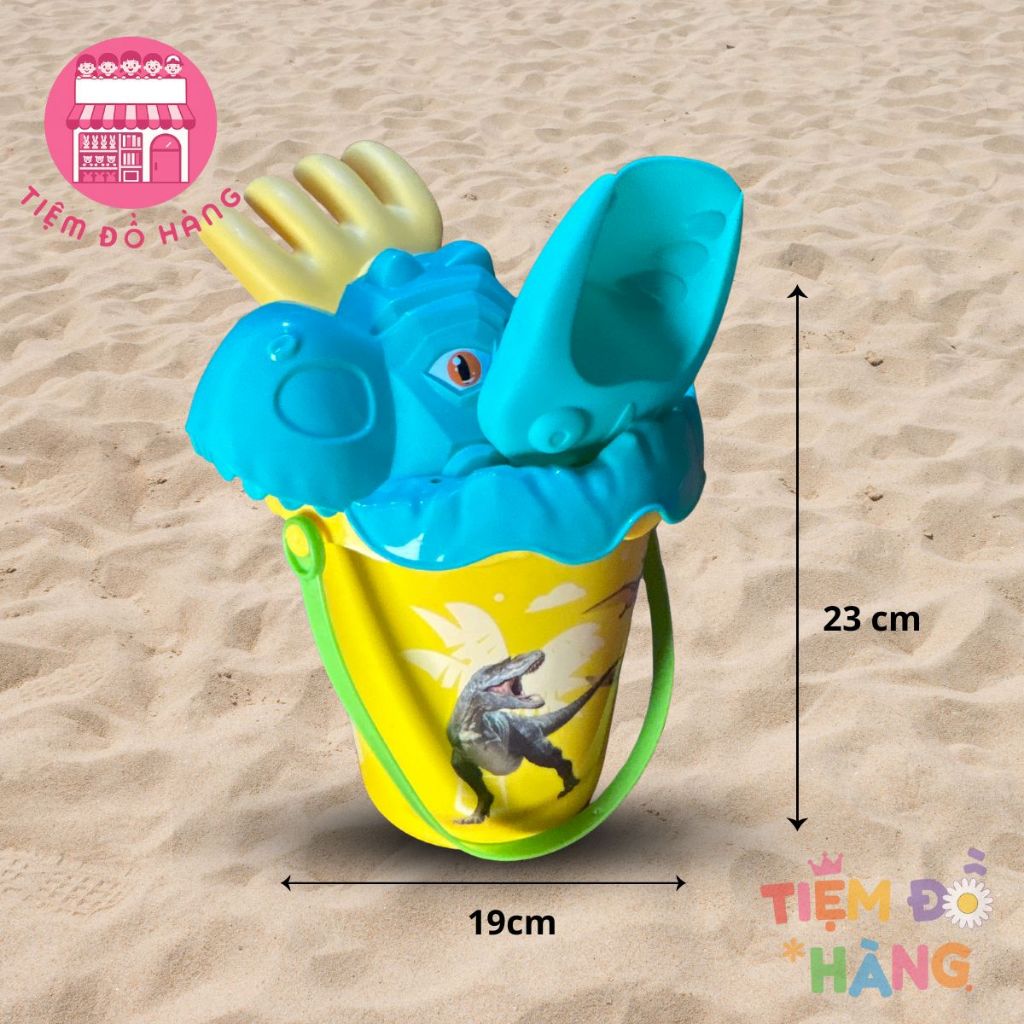 Set Bộ Đồ Chơi Xúc Cát 18 Chi Tiết, Hình Ngựa, Hình Khủng Long Cho Bé Chơi Đùa Trên Biển