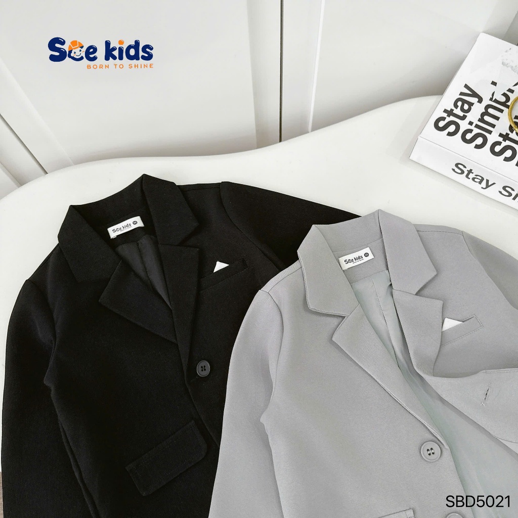 Bộ vest com lê chéo hàn bé trai công tử, bộ suit complet bảnh bao cho bé trai mẫu mới 2025 sbd5021