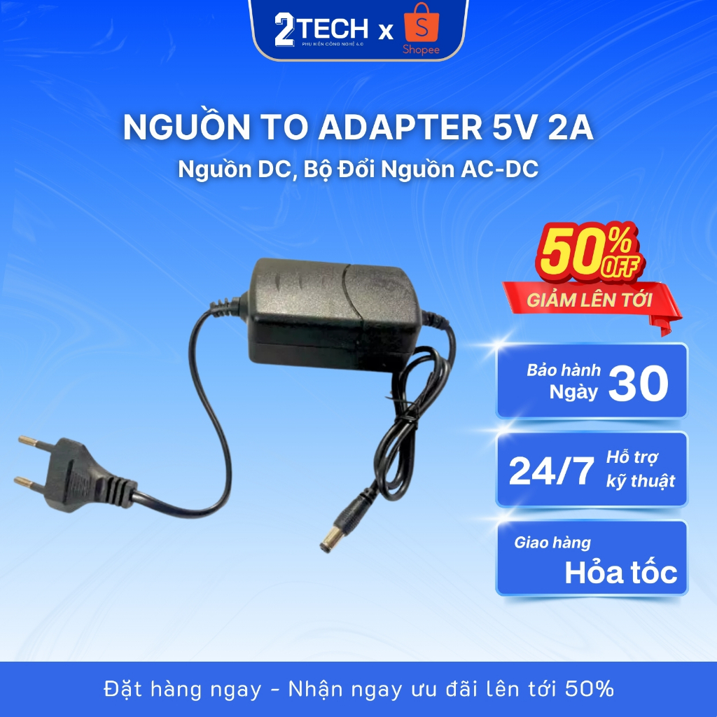 Nguồn Adapter 5V2A Phổ thông - Nguồn DC- 5.5x2.1mm dành cho converter ...