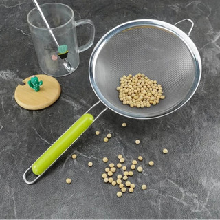 Rây Lọc Inox Siêu Mịn Có Quai Đỡ Cán Cách Nhiệt Chắc Chắn, Lọc Bột & Thực Phẩm Siêu Nhanh
