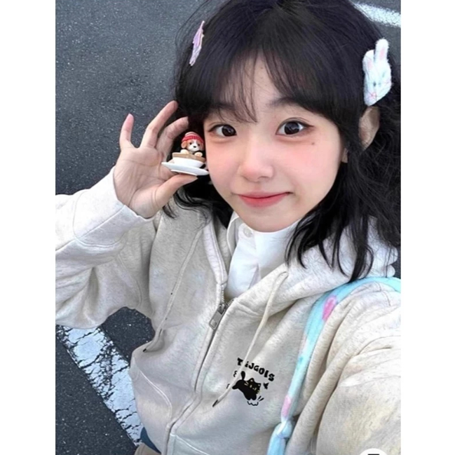 [Peinn] Áo khoác nỉ Hoodie zip unisex .Áo Khoác Form Rộng Unisex Nam Nữ mặc đều đẹp_Áo khoác mèo Gogi