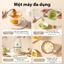 Máy Xay Ăn Dặm Cho Bé BearQCOOKO 8 Lưỡi Dao Xay Mướt Mịn Nhuyễn Cối Thủy Tinh Chất Liệu An Toàn