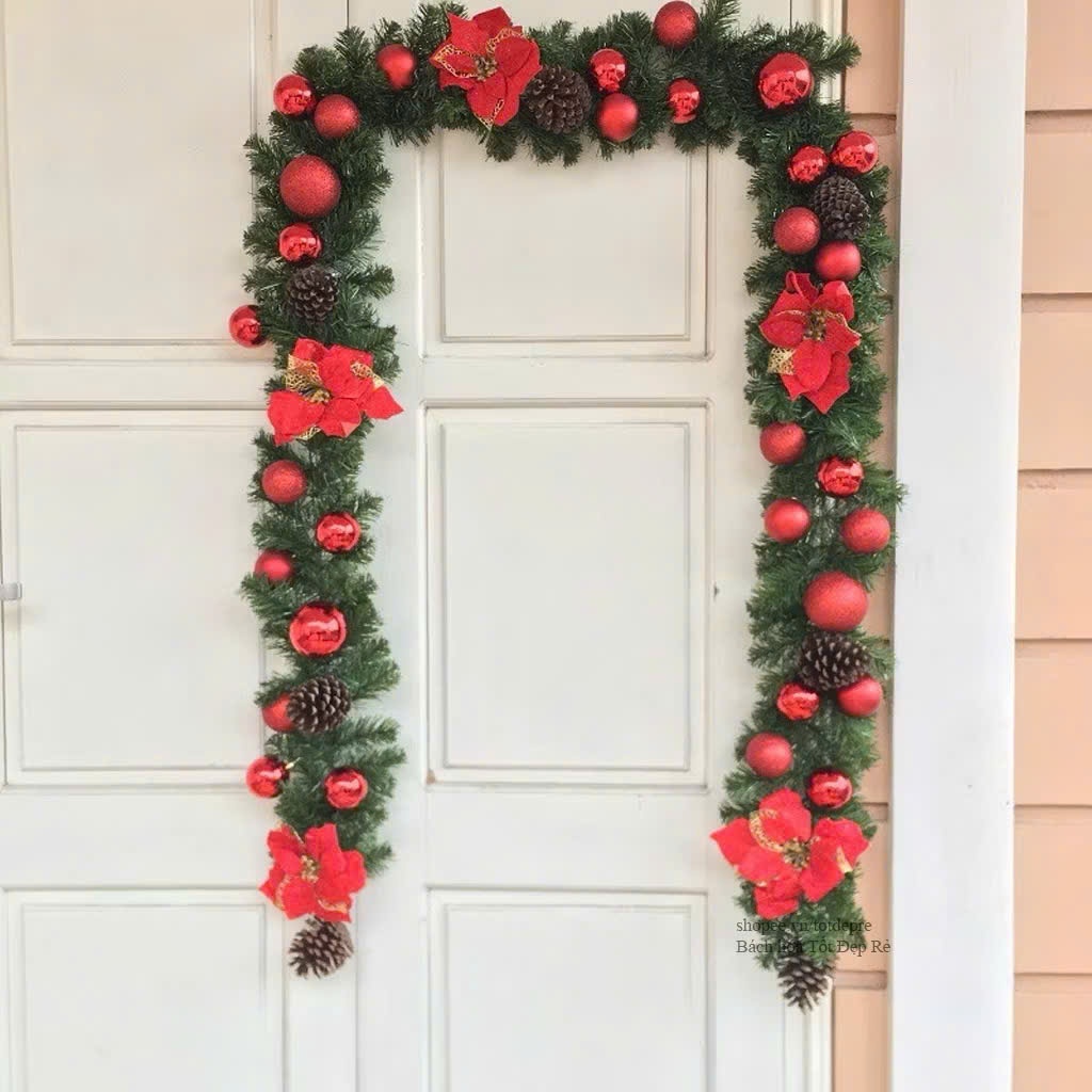 Dây thông 2.7m đã trang trí nhiều mẫu Deco Giáng Sinh