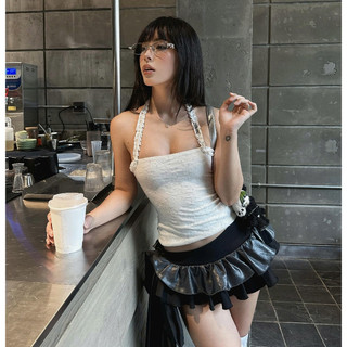 TSUN - Lumi Top Áo Cổ Yếm Croptop Cúp Ngực Ren Nữ Đính Đá Ôm Dáng Gợi Cảm Lấp Lánh