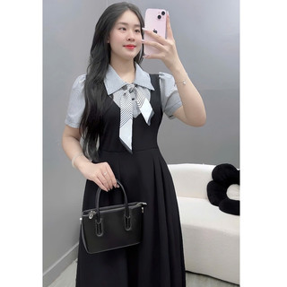 Váy đầm bigsize nữ dáng dài dự tiệc – phối áo sơ mi thanh lịch, che bụng siêu tốt 58-92kg A690