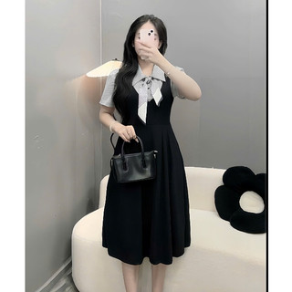 Váy đầm bigsize nữ dáng dài dự tiệc – phối áo sơ mi thanh lịch, che bụng siêu tốt 58-92kg A690