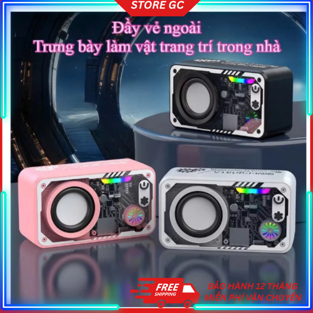 Loa Bluetooth LED RGB V1 - Công Suất 5W, Âm Thanh 360°, Pin Trâu, Chống ...