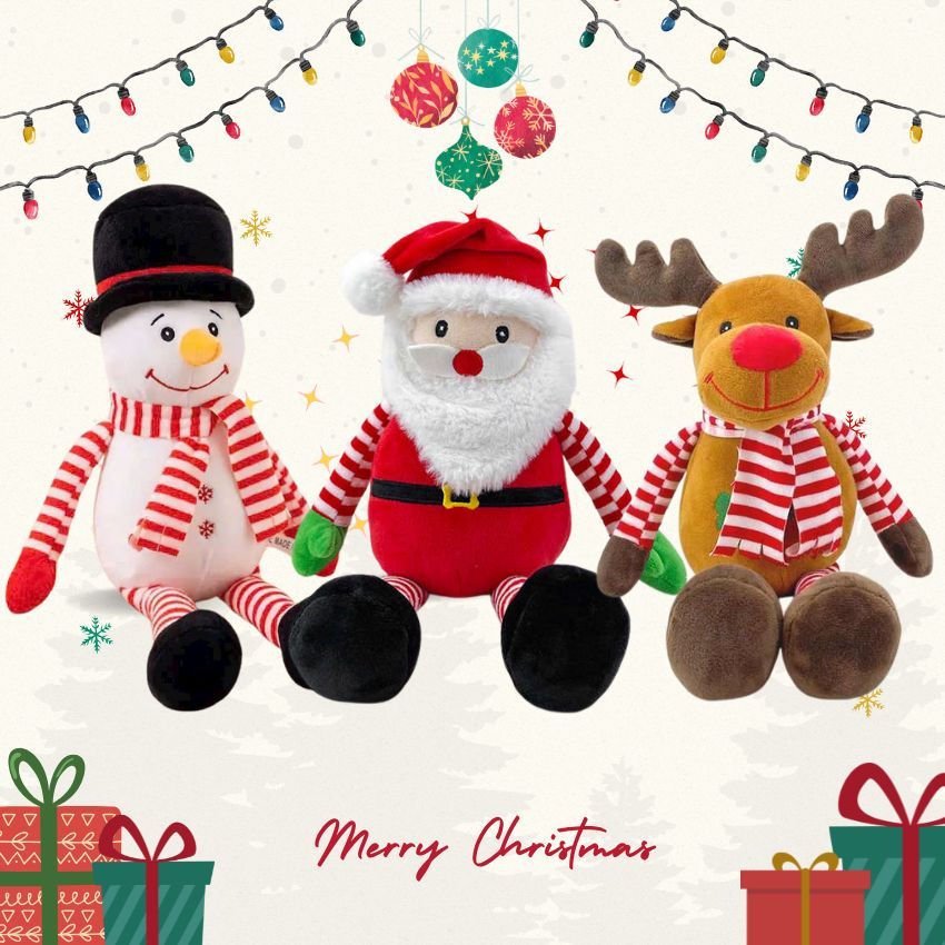 Gấu Bông Ông Giá Noel, Người Tuyết, Tuần Lộc Tay Kẻ Làm Quà Tặng Cho Người Thân, Trang Trí Noel