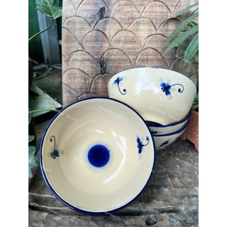 Tô Gốm Vẽ Gà/Chỉ Xanh/Phết Xanh/Cá/Sọc/Cua Hàng Cao Cấp Size Lớn 18cm - Hàng Cực Đẹp Lòng Khôg Chấm Chân - Gốm Lái Thiêu