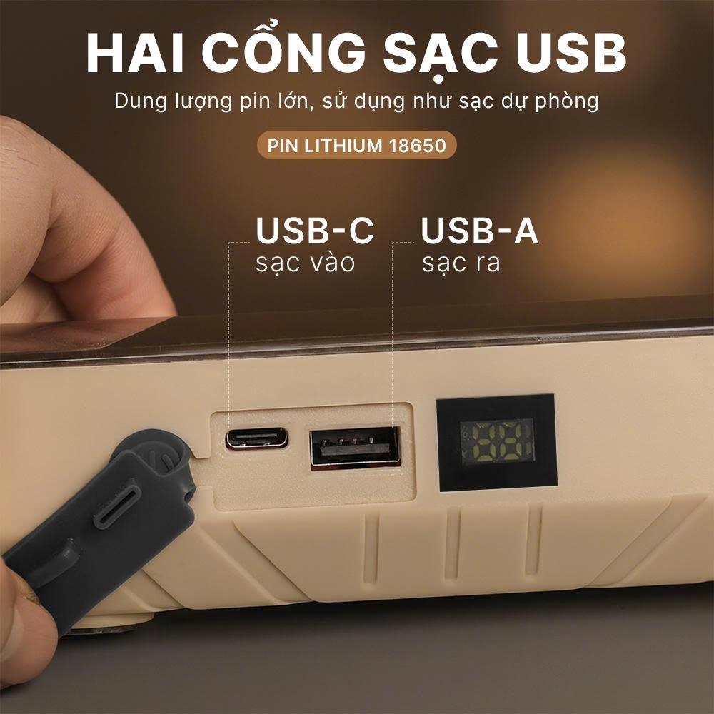 Đèn pin cầm tay hiệu Mỹ Linh T3-20, T3-40, T3-50, đèn LED tích điện dạng thanh, đèn đa năng