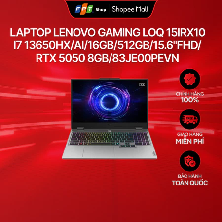 Laptop Lenovo Gaming LOQ 15IRX10 i7 13650HX/AI/16GB/512GB/15.6"FHD/RTX 5050 8GB/83JE00PEVN