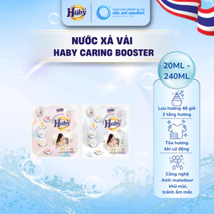 1 Gói dùng thử 20ml Nước xả HABY Caring Booster – Dịu nhẹ, hương hoa Nhật Bản, mềm vải, lưu hương
