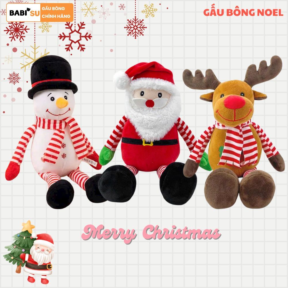 Gấu Bông Ông Già Noel, Người Tuyết, Tuần Lộc Tay Dài Kẻ Quà Tặng Giáng Sinh Cho Người Thân, Trang Trí Decor Noel