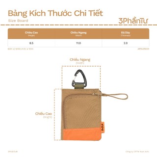 3PhầnTư - Ví Mô-đun Đa NăngGấp Gọn Nhiều Ngăn Vải Dù Gió Nhăn [ Không Kèm Dây Đeo] - APSU25001