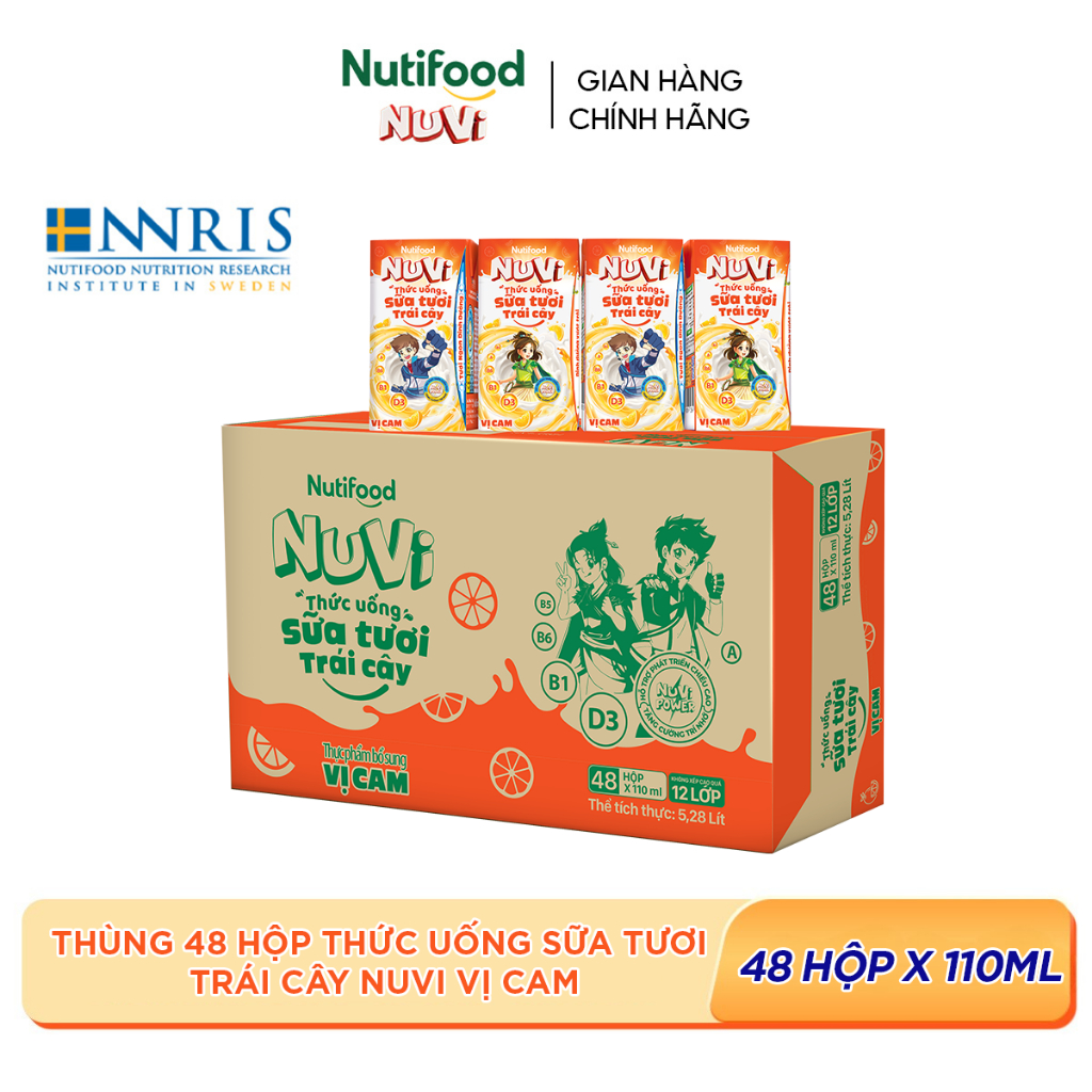 Thùng 48 Thức Uống Sữa Tươi Trái Cây 110ml