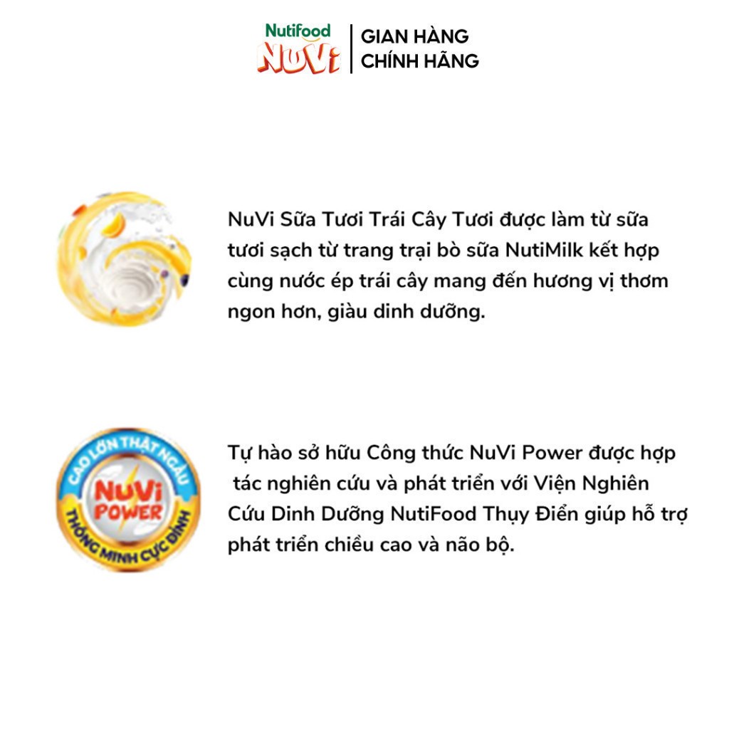 Combo 2 Thùng 48 Hộp Thức Uống Sữa Tươi Trái Cây NuVi Vị Trái Cây Nhiệt Đới 110ml