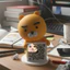 Mô hình nhân vật gấu Kakaotalk "Ryan" cầm bảng mã QR Kakaotalk
