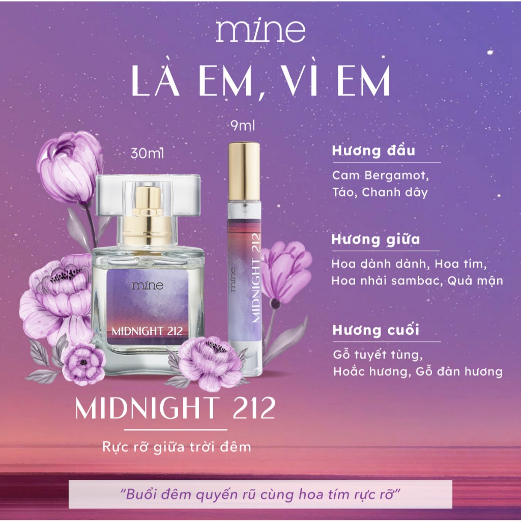 Nước Hoa Nữ 2ml Hương Quyến Rũ, Sexy, Ngọt Ngào Nước Hoa Thơm Lâu Lưu Hương 8H Mine