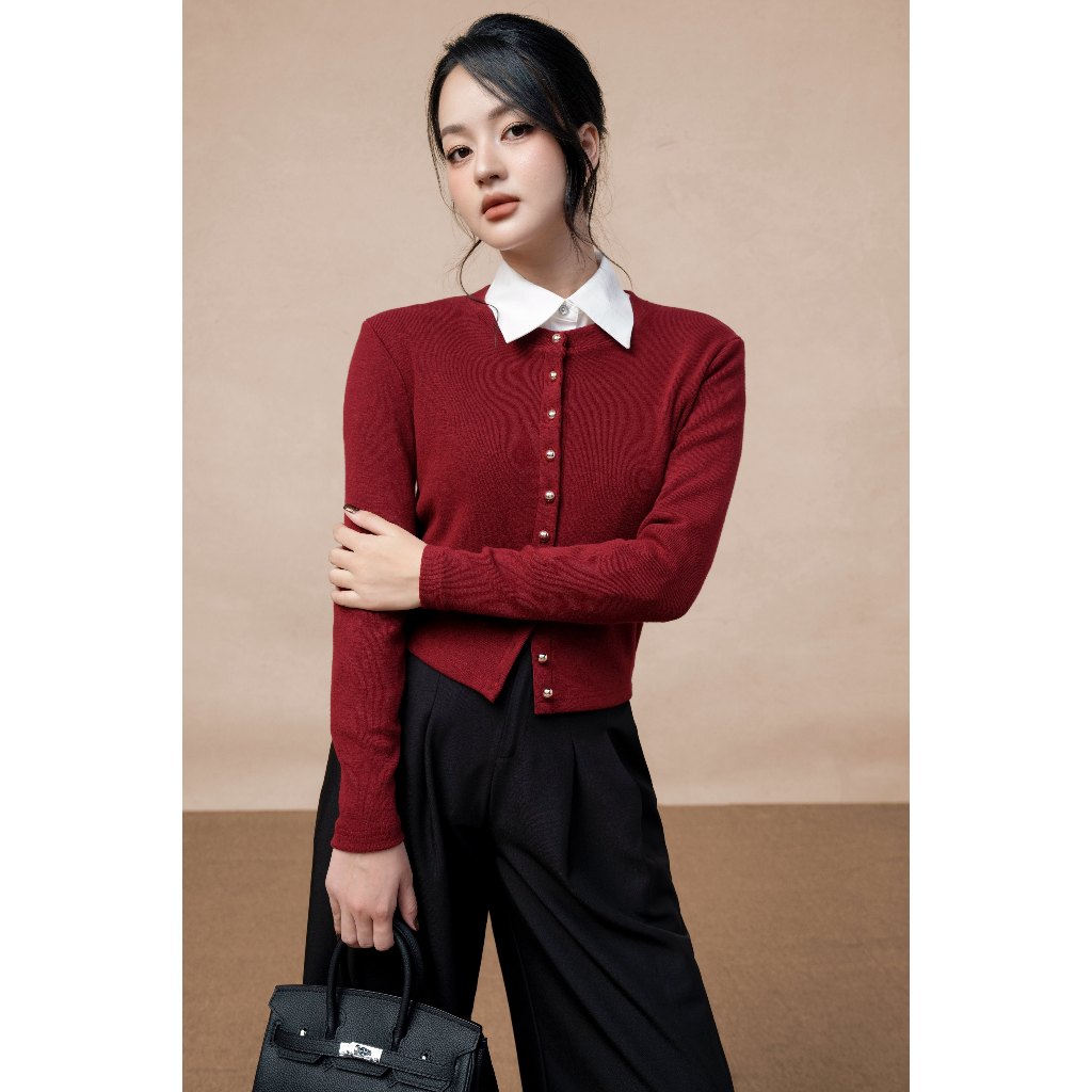 Áo len Cardigan nữ ELLA DORA dài tay cúc trước form gọn thiết kế thanh lịch sang trọng 2 màu [AT70]